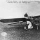 Blériot, standing in the cockpit of his Type XI monoplane, prepares for his cross-channel flight on July 25, 1909. (US Library of Congress)